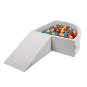 Zabawki do kąpieli - KiddyMoon Piankowy plac zabaw PPZP-TR30D-112 z piłeczkami jasnoszary: żółty-zielony-niebieski-czerwony-pomarańcz basen 100/klin L Zabawka plac zabaw - miniaturka - grafika 1