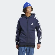 Odzież trekkingowa damska - Bluza z kapturem Essentials Fleece 3-Stripes Full-Zip - miniaturka - grafika 1