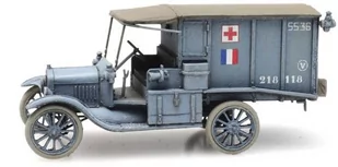 Francuska Sanitarka T-Ford Gotowy Model H0 Artitec - Kolekcjonerskie modele pojazdów - miniaturka - grafika 1