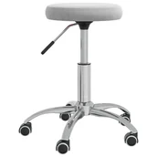 Akcesoria gastronomiczne - Stołek do masażu, obity aksamitem, jasnoszary - miniaturka - grafika 1