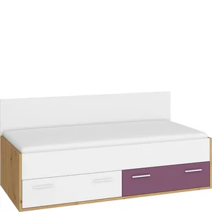 Łóżko 90 x 200 ze Stelażem HEY-10 Hey MebloCross Dąb Artisan / Biały Mat / Żółty - Łóżka dla dzieci i młodzieży - miniaturka - grafika 1