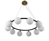 Lampy ścienne - MODICA W10 lampa wisząca z regulowanymi kloszami czarno-mosiężna 10xG9 - miniaturka - grafika 1