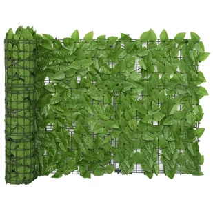 Parawan balkonowy, zielone liście, 600x75 cm - Parawany - miniaturka - grafika 1