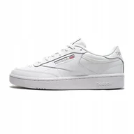 Buty sportowe męskie - Buty męskie trampki skórzane Reebok Club C 100000154 białe 40,5 - miniaturka - grafika 1