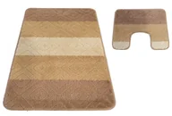 Dywaniki łazienkowe - Beżowe nowoczesne dywaniki łazienkowe H7-T17 - miniaturka - grafika 1