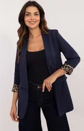 Marynarki i żakiety damskie - Granatowa otwarta marynarka damska z podszewką DHJ-MA-18657-1.86, Kolor granatowy, Rozmiar uniwersalny, ITALY MODA - Primodo.com - miniaturka - grafika 1