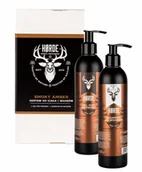 Szampony dla mężczyzn - Horde, zestaw do ciała i włosów Smoky Amber, 2x300ml - miniaturka - grafika 1
