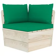 Poduszki na krzesła - vidaXL vidaXL Poduszki na sofę z palet, 3 szt., zielone, tkanina - miniaturka - grafika 1