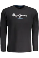 Koszulki męskie - MĘSKA KOSZULKA Z KRÓTKIM RĘKAWEM PEPE JEANS CZARNA - Pepe Jeans - miniaturka - grafika 1