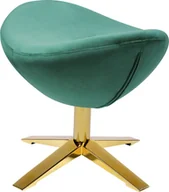 Fotele - King Home Podnóżek EGG SZEROKI VELVET GOLD ciemny zielony - miniaturka - grafika 1