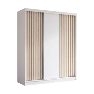 AGMAT szafa z drzwiami przesuwnymi Nevada, szafa z 3 drzwiami i 2 szufladami, nowoczesna szafa w kolorze: biały, szafa w rozmiarze: 180 x 216 x 61 cm - Szafy AGMAT szafa z drzwiami przesuwnymi Nevada, szafa z 3 drzwiami i 2 szufladami, nowoczesna szafa w kolorze: biały, szafa w rozmiarze: 180 x 216 x 61 cm - Szafy - miniaturka - grafika 1