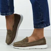 Mokasyny damskie - Brązowe skórzane mokasyny damskie Sergio Leone sp012 - miniaturka - grafika 1