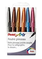 Długopisy - Pentel 6 sztuk flamastrów Flexi do szkicowania/kaligrafii różne kolory artysty - miniaturka - grafika 1