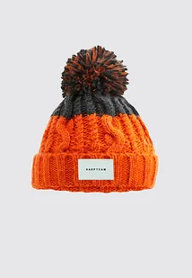 Czapka beanie narciarka pomarańczowo - szara - Czapki damskie - miniaturka - grafika 1