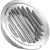 Kratki wentylacyjne - Okap wentylacyjny okrągły z kratką, okap żaluzjowy, do otworów o średnicy do 200 mm, srebrny, do ścian, sufitów, garaży - miniaturka - grafika 1