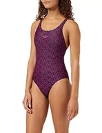 Stroje kąpielowe - Speedo boomstar allover muscleback 1 piece black/electric pink 30 - miniaturka - grafika 1