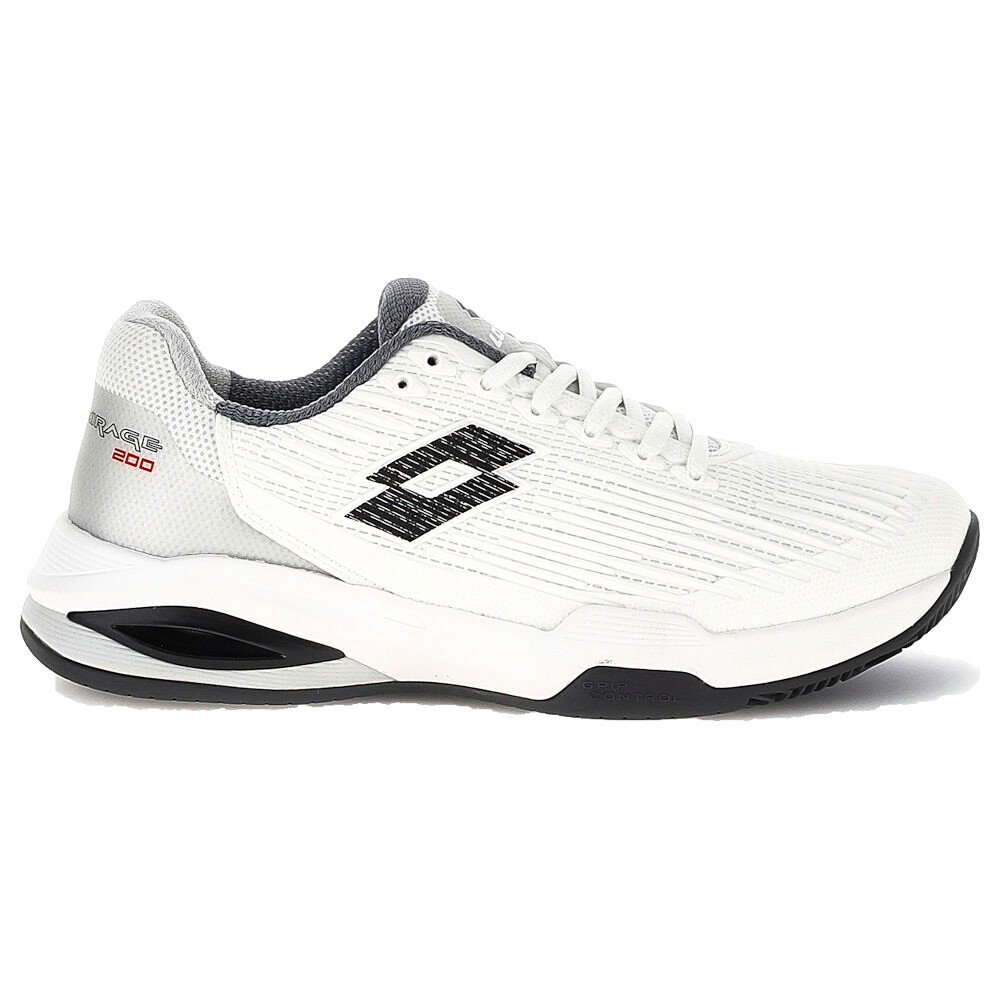 Męskie buty tenisowe Lotto Mirage 200 II Clay All White/All Black/Asphalt EUR 45,5