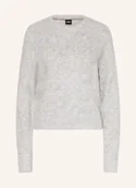 Swetry damskie - Boss Sweter Fleuretty Z Dodatkiem Alpaki grau - miniaturka - grafika 1