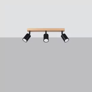 Verdo lampa sufitowa (spot) 3xGU10 czarny/jasne drewno SL.1293 - Lampy sufitowe - miniaturka - grafika 1