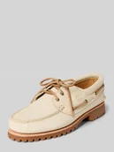 Półbuty męskie - Buty żeglarskie skórzane z profilowaną podeszwą - miniaturka - grafika 1