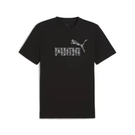Koszulki sportowe męskie - Męska koszulka Essentials Camo PUMA Black - miniaturka - grafika 1