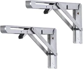 Zawiasy, okucia i inne akcesoria - Wspornik składany 250 mm, 2 sztuki składanych wsporników, wytrzymałe składane wsporniki półek, chowane składane wsporniki - miniaturka - grafika 1