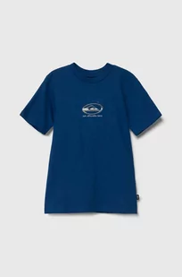 Quiksilver t-shirt bawełniany dziecięcy CHROME LOGO kolor niebieski z nadrukiem - Koszulki dla chłopców - miniaturka - grafika 1
