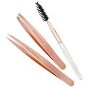 Akcesoria i kosmetyki do stylizacji brwi - Tweezerman Tweezerman Rose Gold Petite Tweezer Set - miniaturka - grafika 1