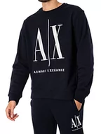Bluzy męskie - Armani Exchange Bluza męska Icon Sweat, niebieski, M - miniaturka - grafika 1