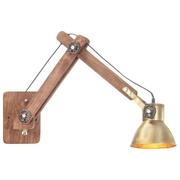 Lampy sufitowe - VidaXL Lampa ścienna w industrialnym stylu, mosiężna, okrągła, E27 320576 - miniaturka - grafika 1