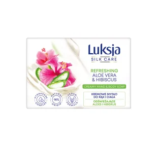 Luksja Silk Care Odświeżające Kremowe Mydło w kostce do rąk i ciała - Aloes i Hibiskus 100g - Mydła - miniaturka - grafika 1