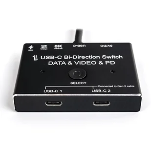 Sumator/rozgałęźnik USB-C 2x1 1x2 SPC-BID01 - Przełączniki KVM - miniaturka - grafika 1