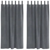 Zasłony - Zasłony vidaXL Super jasnoszare Poliester 140 x 175 cm - miniaturka - grafika 1