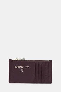 Patrizia Pepe portfel skórzany damski kolor bordowy CQ9105 L001 - Portfele - miniaturka - grafika 1