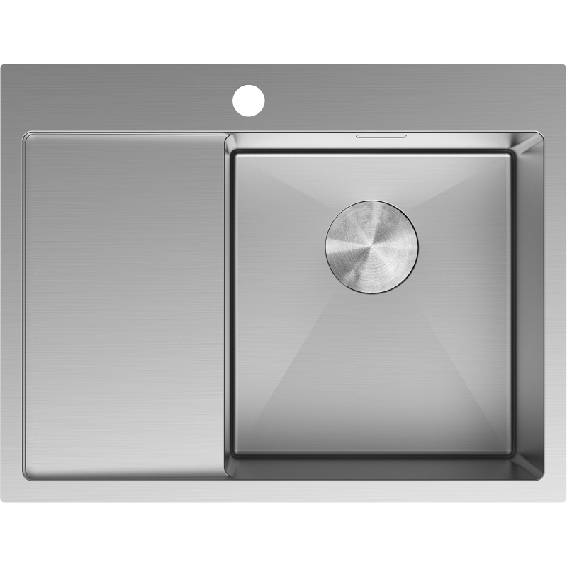 Mexen Exar zlewozmywak stalowy 1-komorowy z ociekaczem prawy 620 x 480 mm, inox - 6432621005P-01