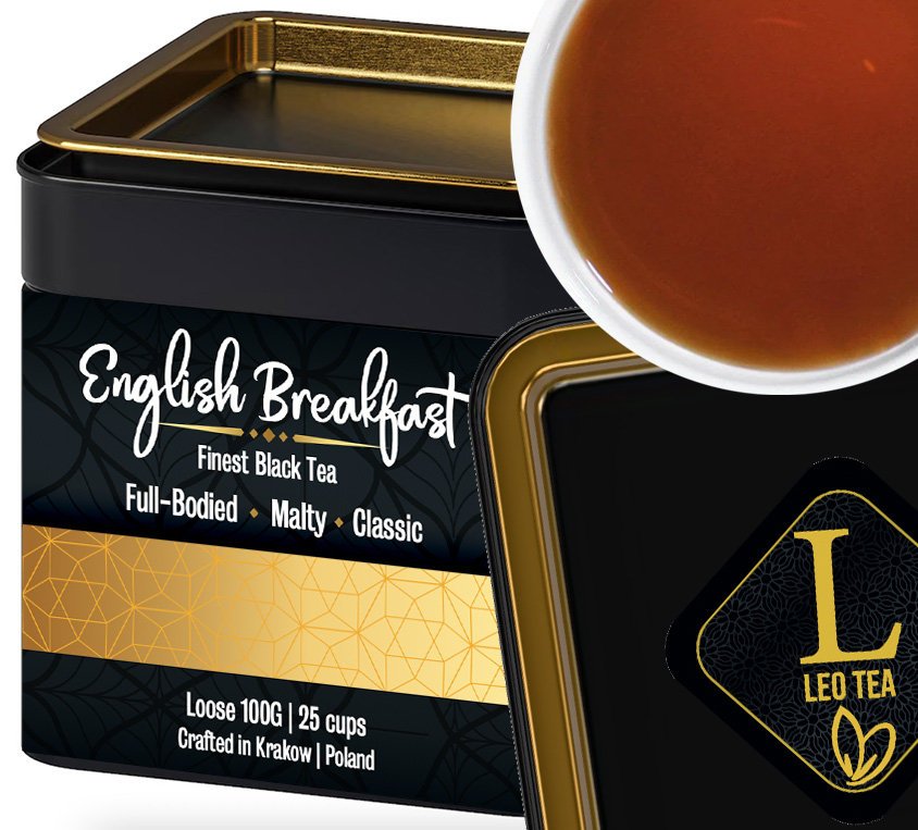 English Breakfast Czarna Herbata w Metalowej Puszce na Prezent