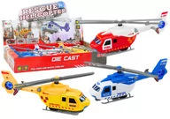 Samoloty i helikoptery - Helikopter Ratunkowy Policyjny Strażacki Metalowy Napęd Otwierane Drzwi - miniaturka - grafika 1