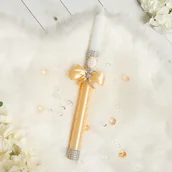 Świece - Świeca do Chrztu Świętego z Personalizacją Żółto-Złota Sc-73T - miniaturka - grafika 1