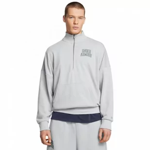 Męska bluza dresowa nierozpinana bez kaptura Under Armour UA Icon Hwt Terry Os 1/2 Zip - szara - UNDER ARMOUR - Bluzy sportowe męskie - miniaturka - grafika 1