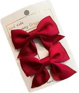 Ozdoby do włosów - Spinki Do Włosów Kokardki Bordowe Kokarda Dla Dziewczynki Zestaw 2 Sztuki - miniaturka - grafika 1