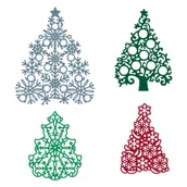 Scrapbooking - Zestaw wykrojników dpCraft ażurowe choinki, 4 szt. - miniaturka - grafika 1