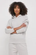 Bluzy damskie - Calvin Klein bluza damska kolor szary z kapturem gładka - miniaturka - grafika 1