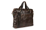 Torby męskie - Beltimore torba męska na ramię skórzana duża brązowa N08 brązowy, beżowy - miniaturka - grafika 1