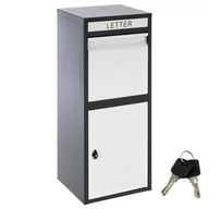 Skrzynki na listy - Skrzynka na listy wolnostojąca KIM, czarno-biała, stal, 2 kl - miniaturka - grafika 1