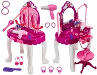 Zabawy w naśladowanie dorosłych - Toaletka Dla Dzieci Magiczna Na Pilot + Suszarka + Hologram I Muzyka Mp3 Zabawkowa Toaletki Zabawki Dla Dziewczynki - miniaturka - grafika 1