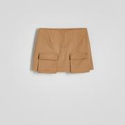 Spódnice - Reserved - Spódnica mini z kieszeniami - Beżowy - miniaturka - grafika 1