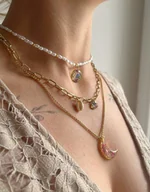 Naszyjniki - Wyjątkowy naszyjnik z kwiatami - miniaturka - grafika 1