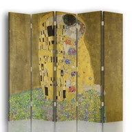 Parawany - Parawan The Kiss - Klimt 180x170 (5 Panele) - miniaturka - grafika 1