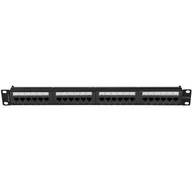 Szafy rack - Lanberg Patch panel 24 port 1U kat.6A czarny PPUA-1024-B - miniaturka - grafika 1