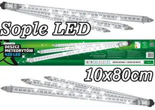 Multimix.pl Sople LED zewnętrzne 10 tub po 80 cm sznur 27 m efekt płynięcia 420 LED Zewnętrzne lampki choinkowe LED NR 1764 Niebieski - Oświetlenie świąteczne - miniaturka - grafika 1